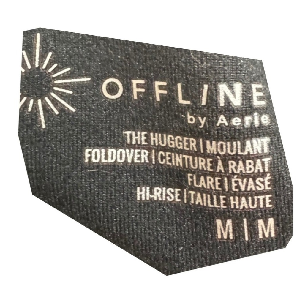 OFFLINE by Aerie The Hugger Foldover Flare Leggings Black High Rise Pockets M - Picture 4 of 4